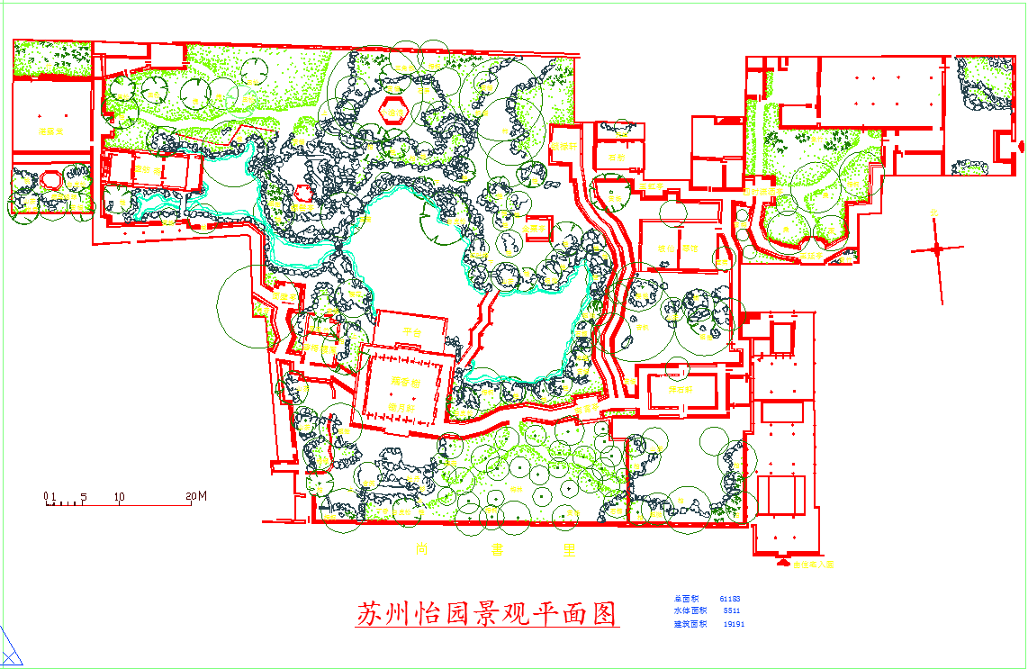 苏州古典园林景观设计平面图（cad）