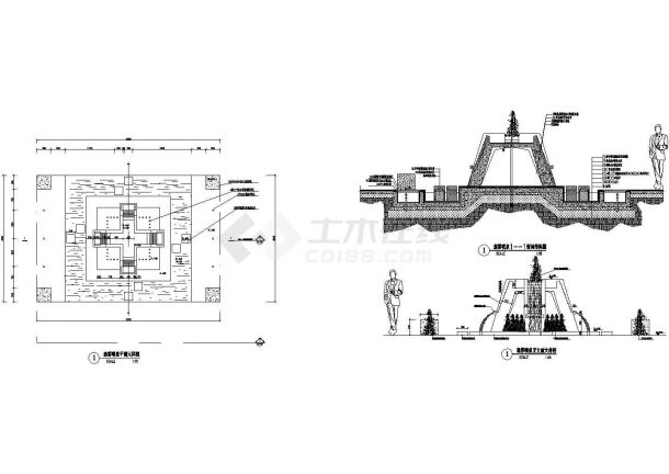30种各类园林景观喷泉施工图-图二
