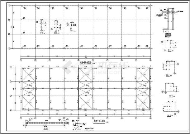 安庆某地经典钢结构厂房建筑设计施工图-图一