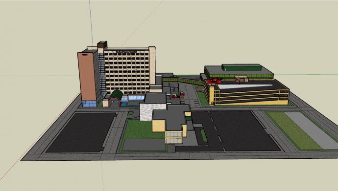现代简约风格建筑医院su模型_图1