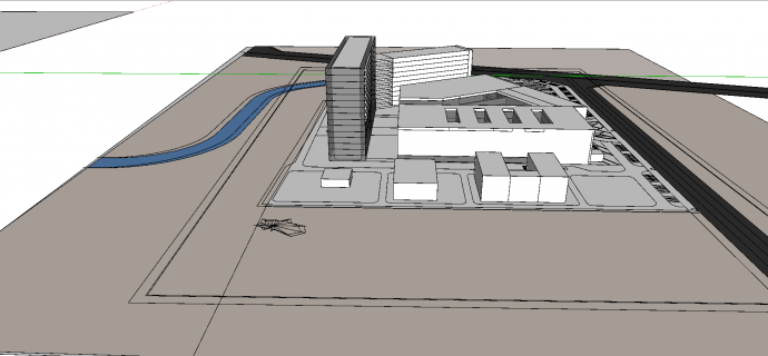 成都市第七人民医院入口建筑设计su模型_图1
