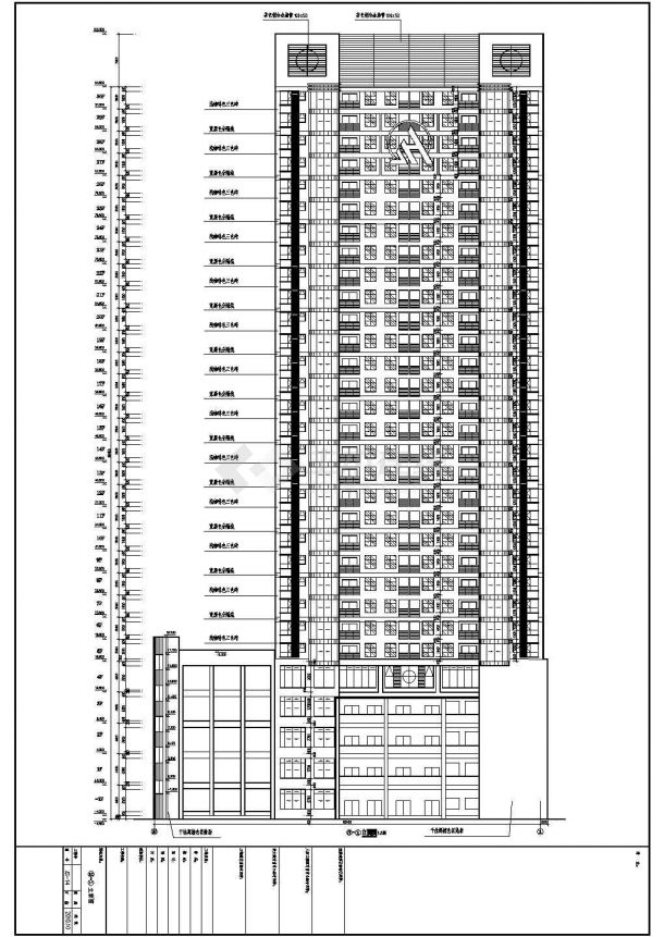 某地30层剪力墙结构商务综合楼建筑施工图-图一