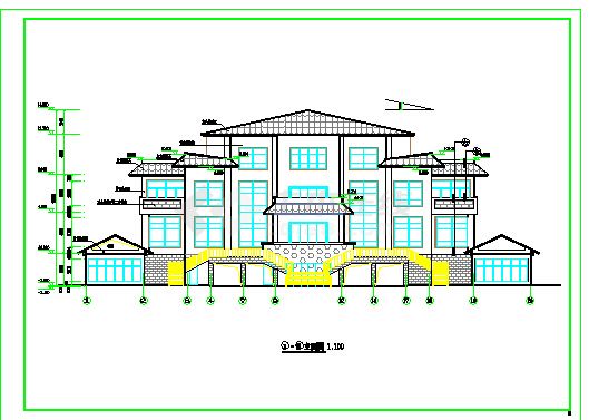 某地4层框架结构私人住宅建筑设计施工图-图一