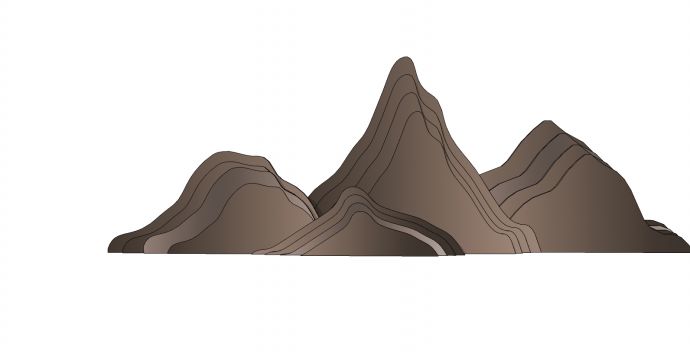 线条山形层叠山水景墙su模型_图1