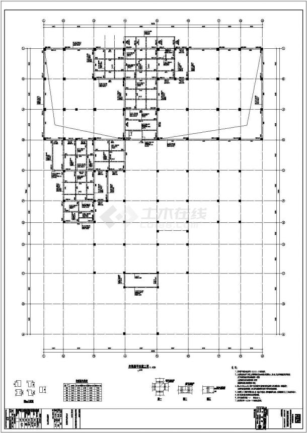 某地少华山某框架结构建筑结施工图-图一