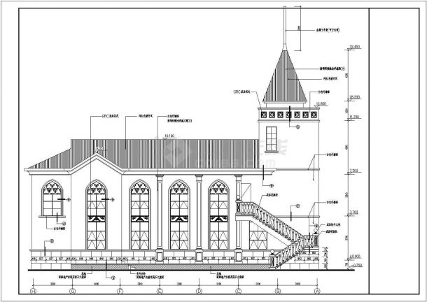 【福建】某地教堂建筑设计详细施工图-图二