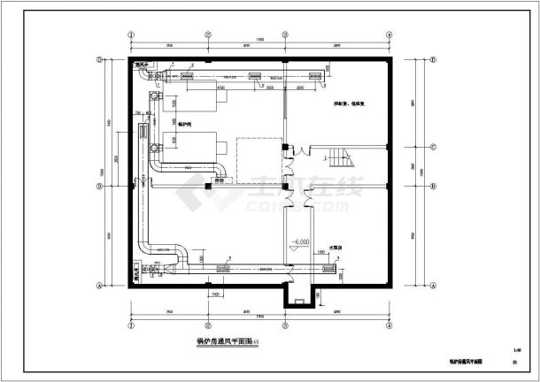 地下锅炉房暖通动力设计施工图-图一
