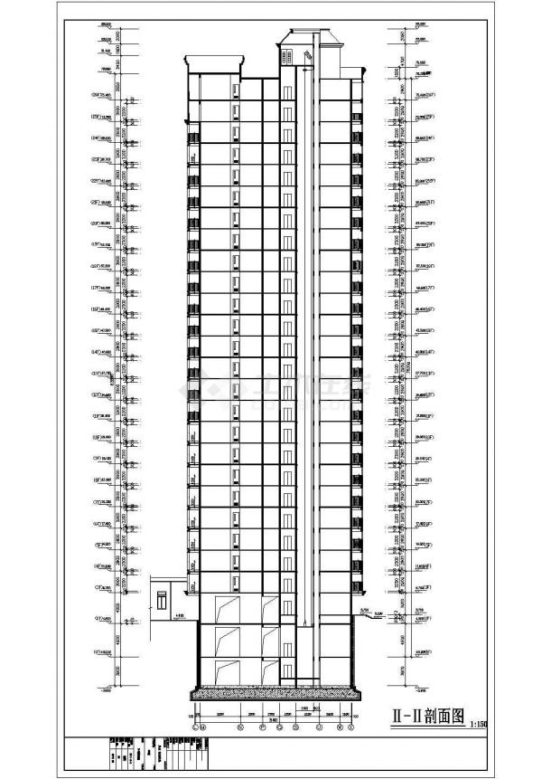 某地26层剪力墙结构商住楼建筑设计施工图-图二
