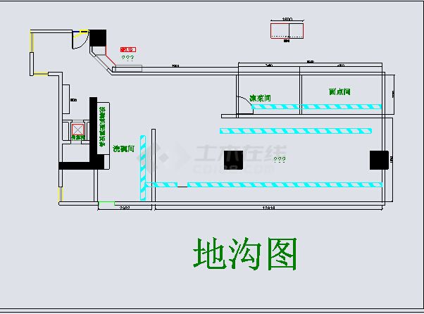【武汉】某西餐厅商用厨房装修设计平面图-图一