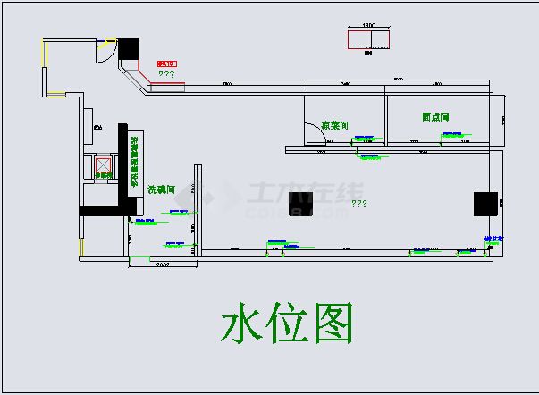 【武汉】某西餐厅商用厨房装修设计平面图-图二