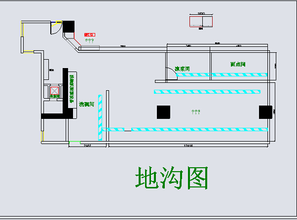 【武汉】某西餐厅商用厨房装修设计平面图