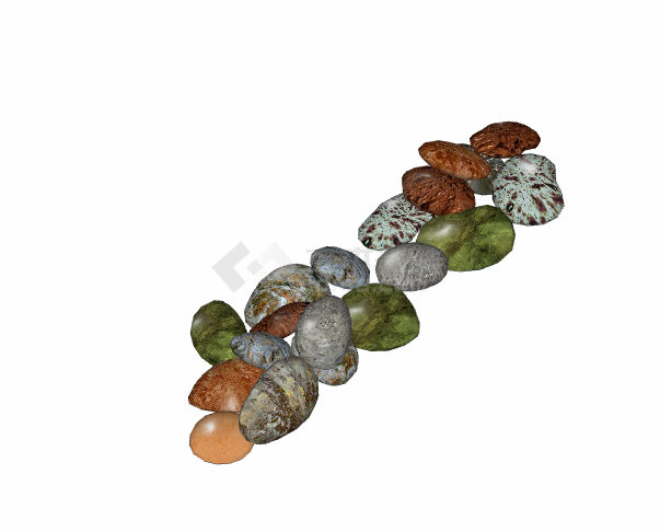 五彩斑斓可爱的假山置石 su模型-图二