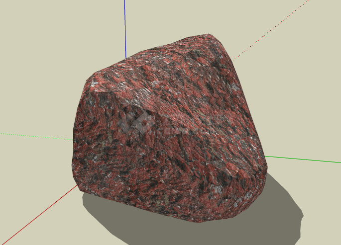 黑红相间圆形假山置石 su模型-图二