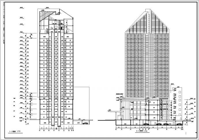 某21层框架筒体结构酒店建筑方案设计图纸_图1