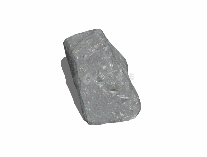 大块复古深灰色假山置石su模型-图二
