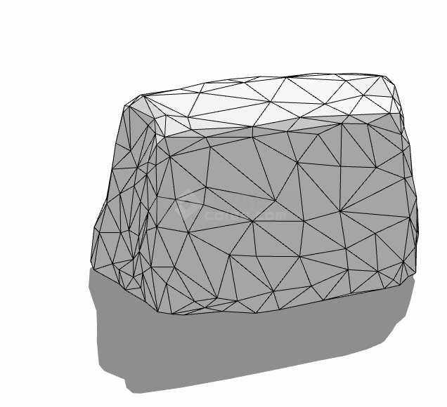 大块网状白色假山置石su模型-图二