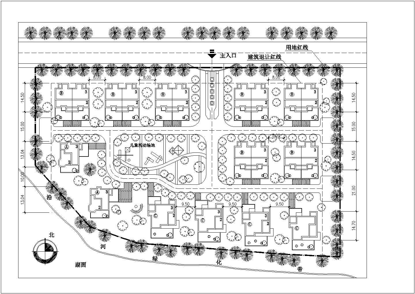 苏南某村镇三层独院式住宅建筑设计方案图