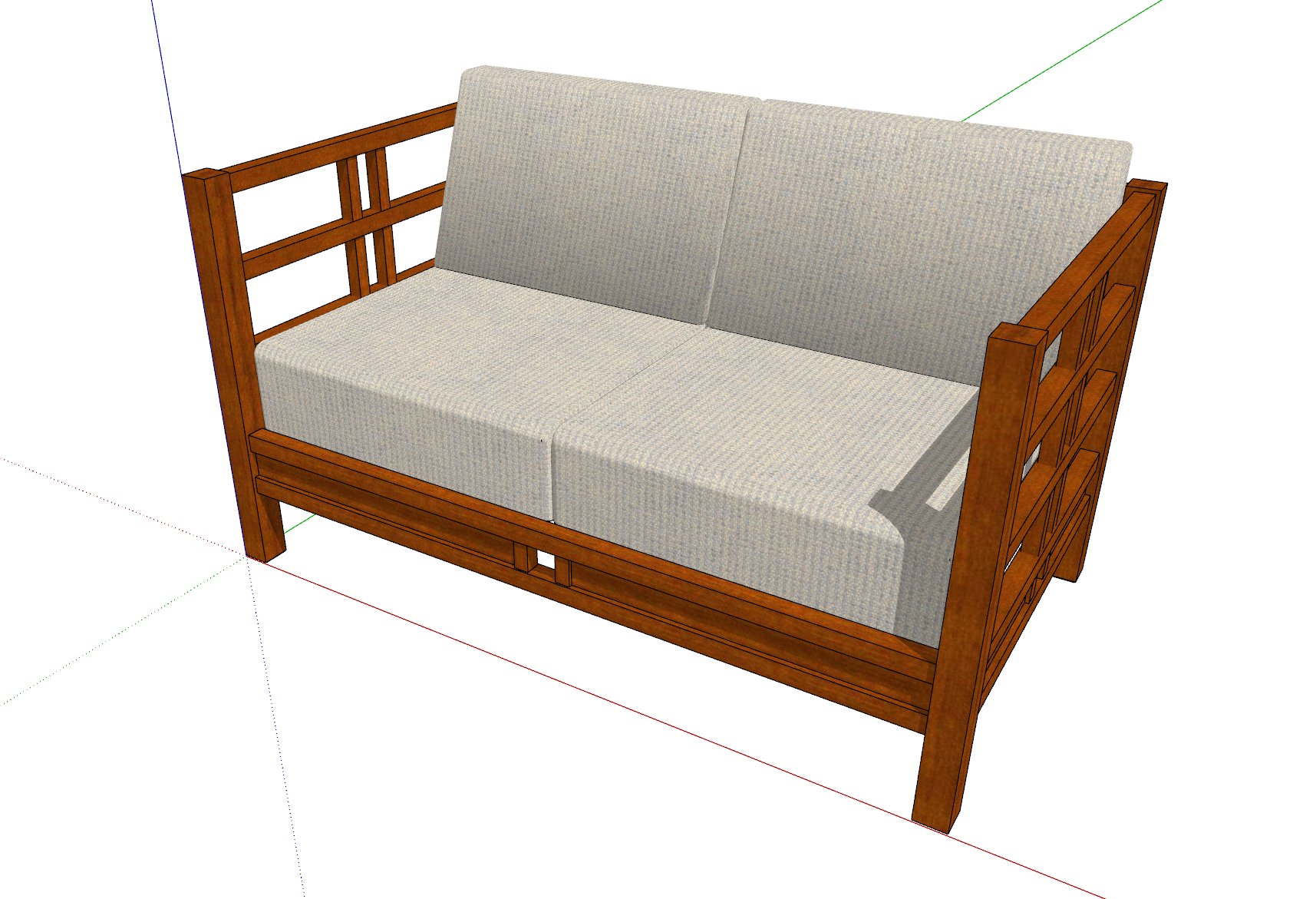 中式木制沙发家具su模型