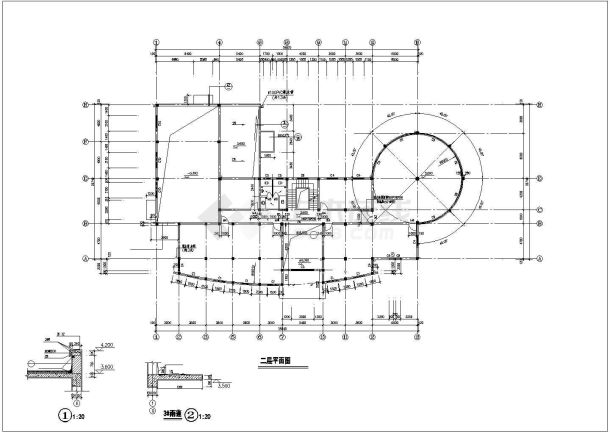 某地高档三层会所建筑设计全套施工图-图二