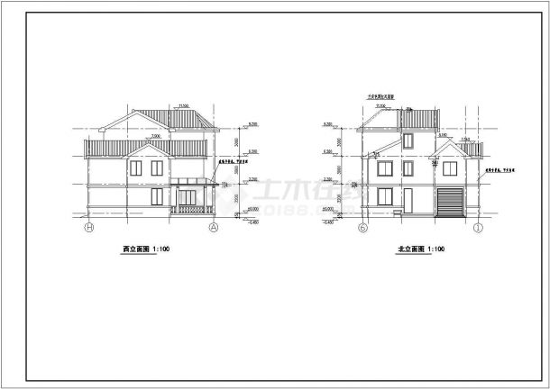 某3层别墅设计方案建筑结构施工图-图二