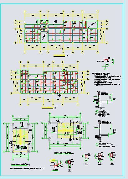 某7度区地上5层框架结构教学楼结构施工图-图一