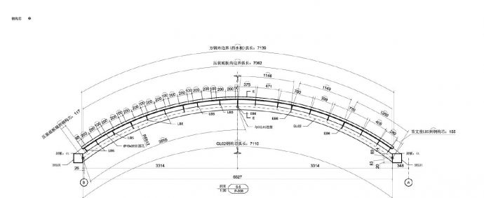 开启式屋顶膜结构西侧施工图_图1