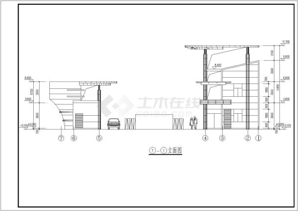 某地一层框架结构厂房大门建筑设计施工图-图一