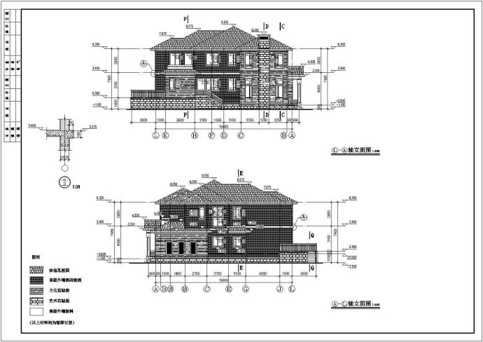 某地二层框架结构独立别墅建筑设计施工图_图1