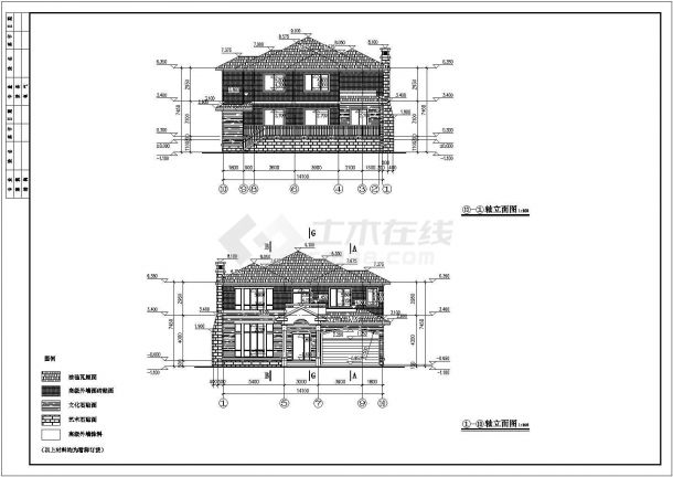某地二层框架结构独立别墅建筑设计施工图-图二