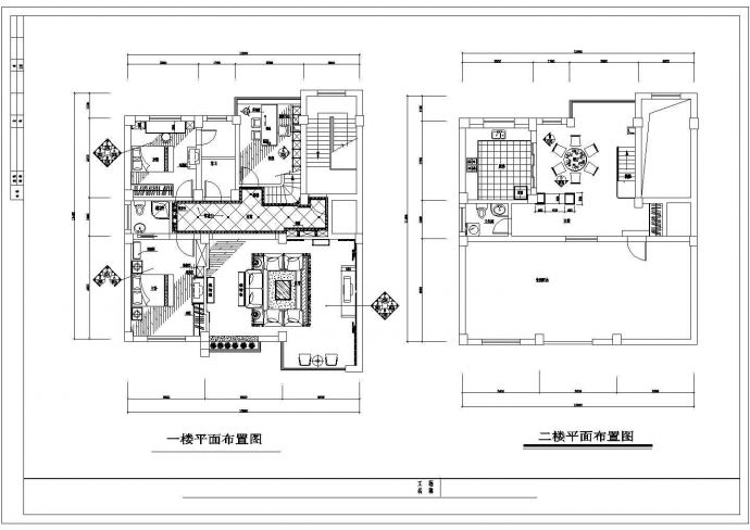 两层欧式风格洋房装修装修设计图纸_图1
