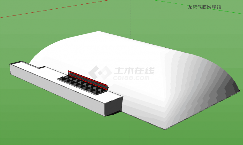 龙湾白色气膜网球馆su模型-图一