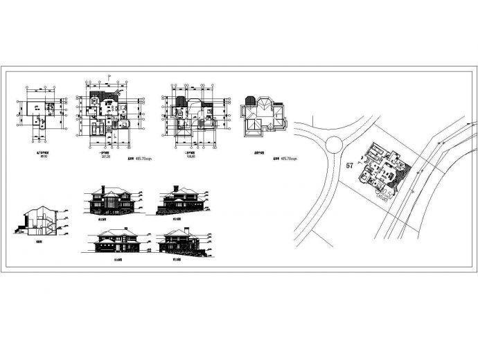 坡地独栋别墅建筑方案二设计图，含效果图_图1