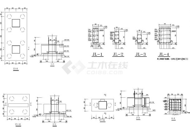 某地图书馆科技楼结构设计施工图纸-图一