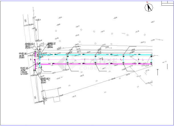 山区道路管道排水设计（平面和纵断面）-图一