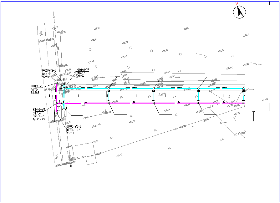 山区道路管道排水设计（平面和纵断面）