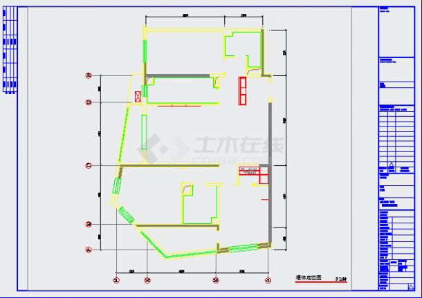 【北京】朝阳区温馨现代三居室样板间装修施工图（含效果）-图一