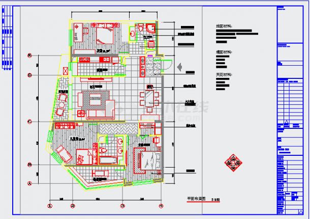【北京】朝阳区温馨现代三居室样板间装修施工图（含效果）-图二
