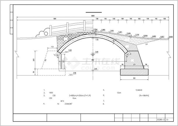 1-8m钢筋混凝土板拱桥设计图(9张)-图一