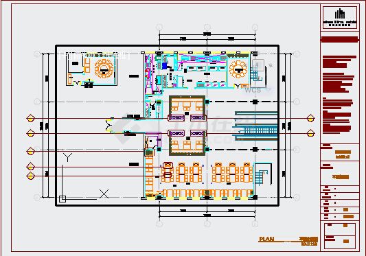 某地川菜餐馆室内装饰CAD平面布置参考图-图二