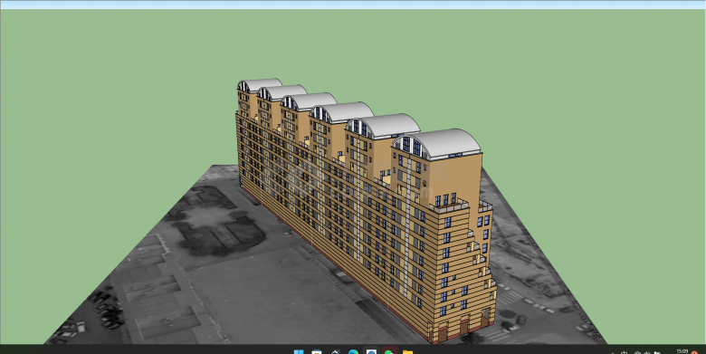 现代高层温馨小区商用住宅楼su模型-图二
