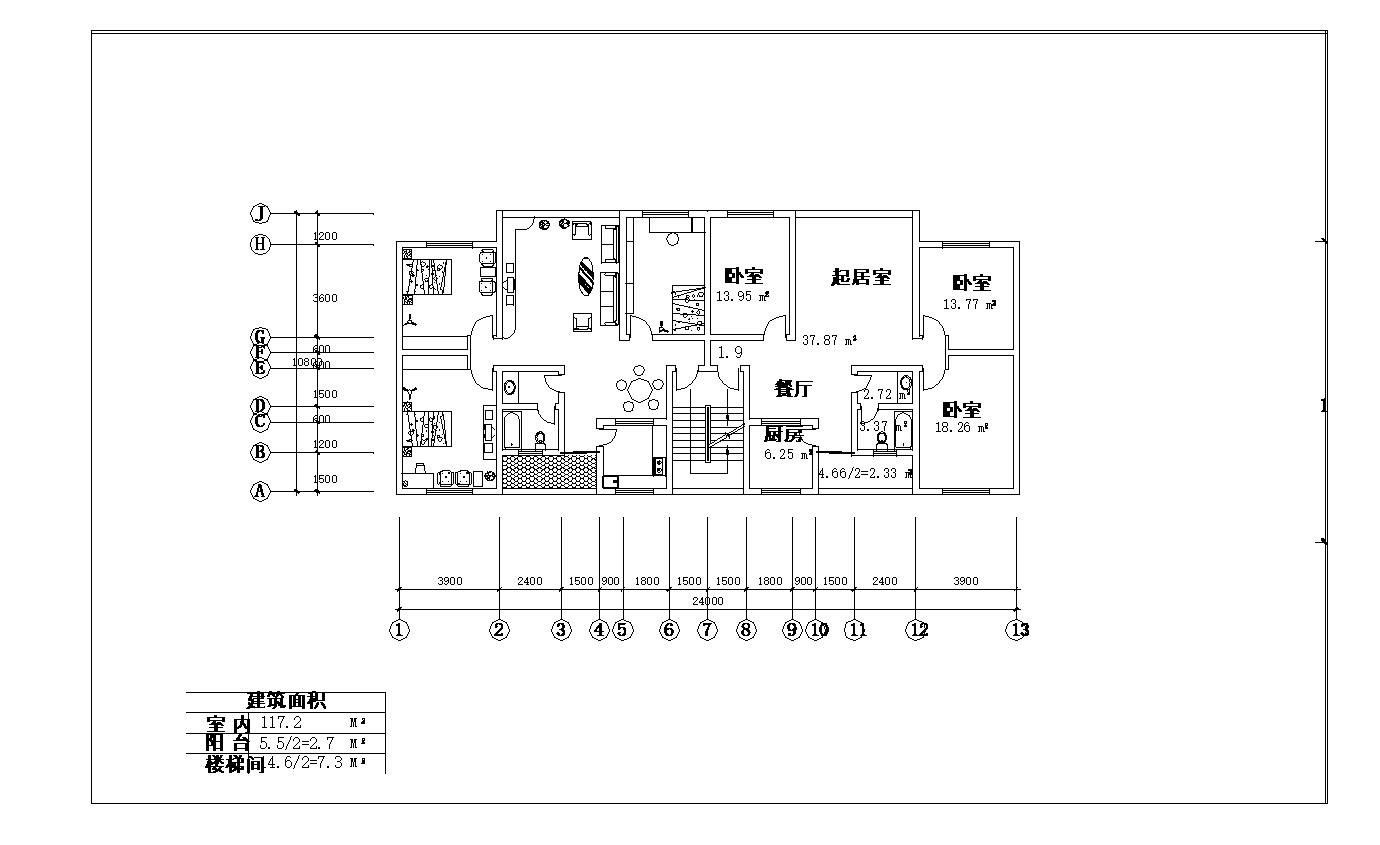 某住宅户型平面设计图