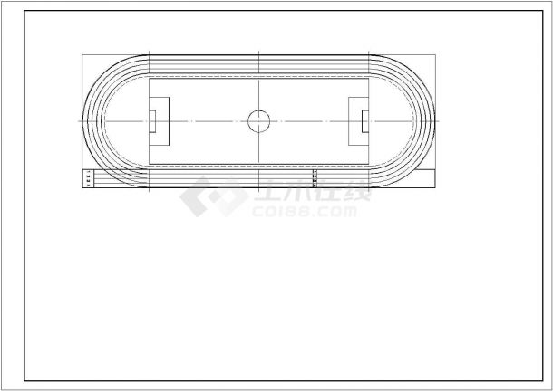 200米环形塑胶跑道及不标准足球场设计图-图二