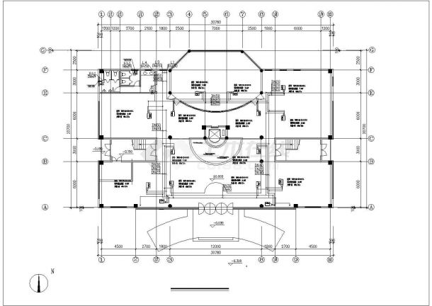 大型办公楼空调管平面布置CAD图纸-图二