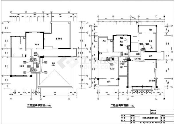 某DF户型豪华别墅空调CAD施工图纸-图一