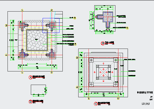 法式风格特色凉亭CAD施工图包括结构施工图