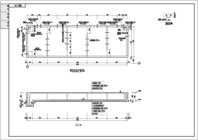 水池和消防水池设计CAD详细布置图_图1