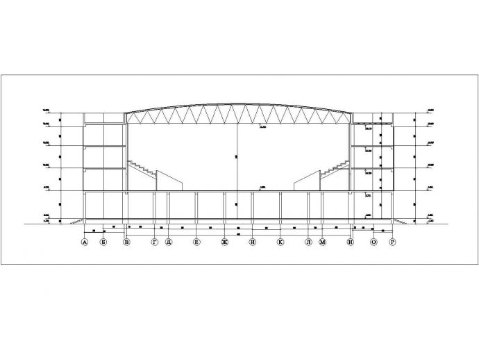 某体育馆建筑设计CAD布置图_图1