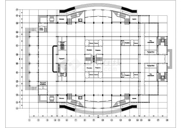 某体育馆建筑设计CAD布置图-图二
