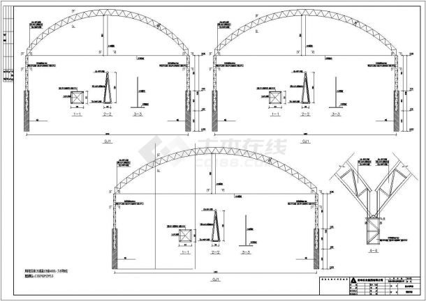 32米跨钢结构桁架井子柱结构施工图-图一