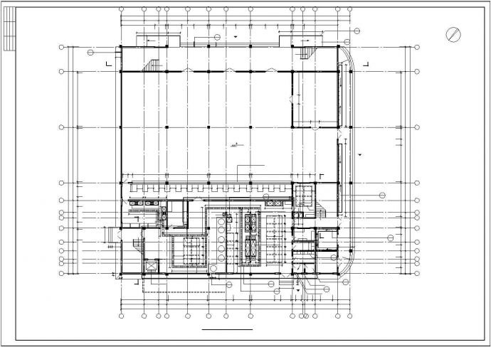 某2700平方米两层中学食堂设计图_图1